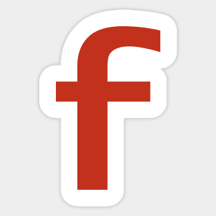 Letter f in Red Text Minimal Typography Sticker